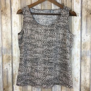 NY Collection Black & White Sleeveless Top